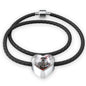 Poppy-Pride Heart Charm - Real Leather Woven Bracelet