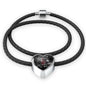 Death  Heart Charm - Real Leather Woven Bracelet
