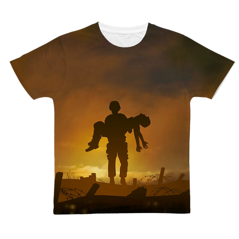 Touch a Fallen Comrade Classic Sublimation Adult T-Shirt