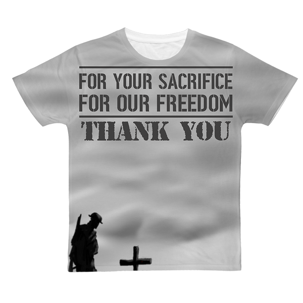 Thank You Classic Sublimation Adult T-Shirt
