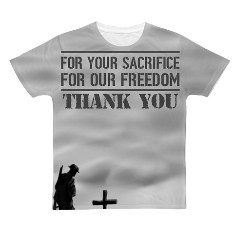 Thank You Classic Sublimation Adult T-Shirt
