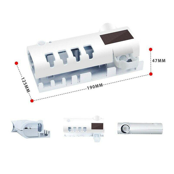 Toothbrush Sanitizer Family Case with UV Light and Toothpaste Dispenser